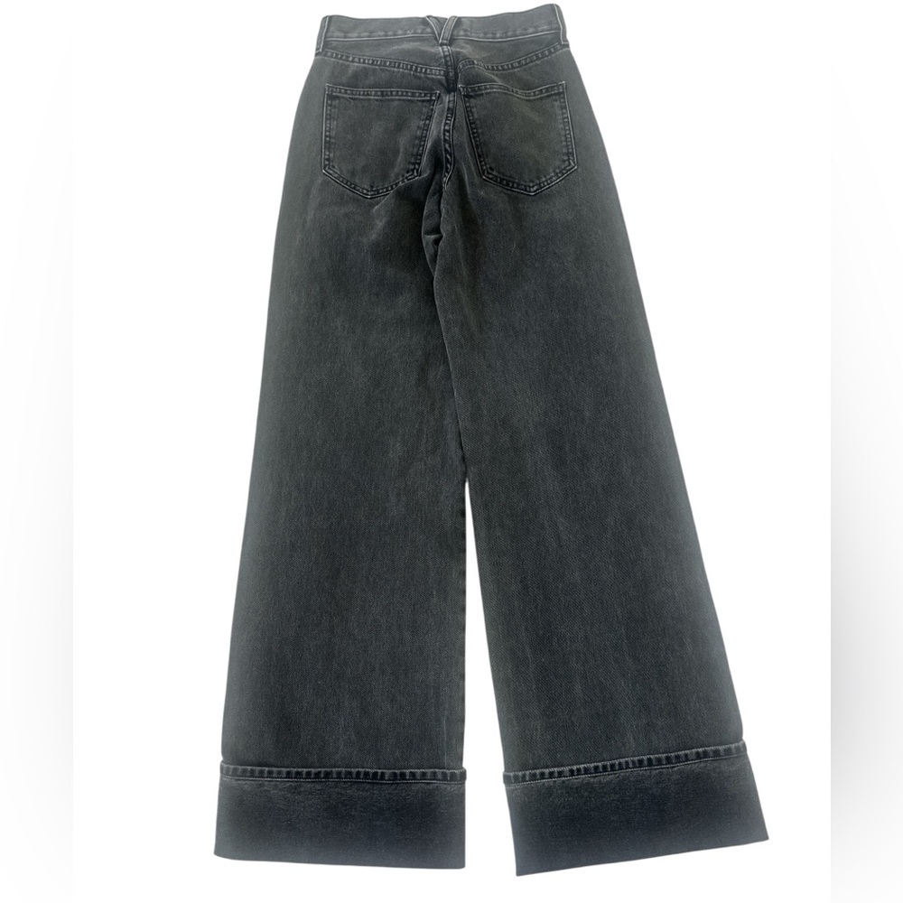 Veronica Beard Taylor Relaxed Wide Leg Cuffed Jeans in Stoned Wash - Picture 11 of 16